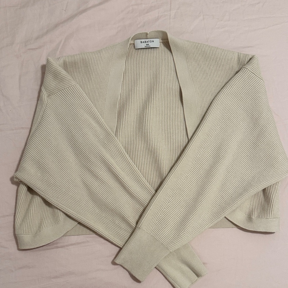 Babaton Beige Ribbed Sweater Shrug (DESIRE)